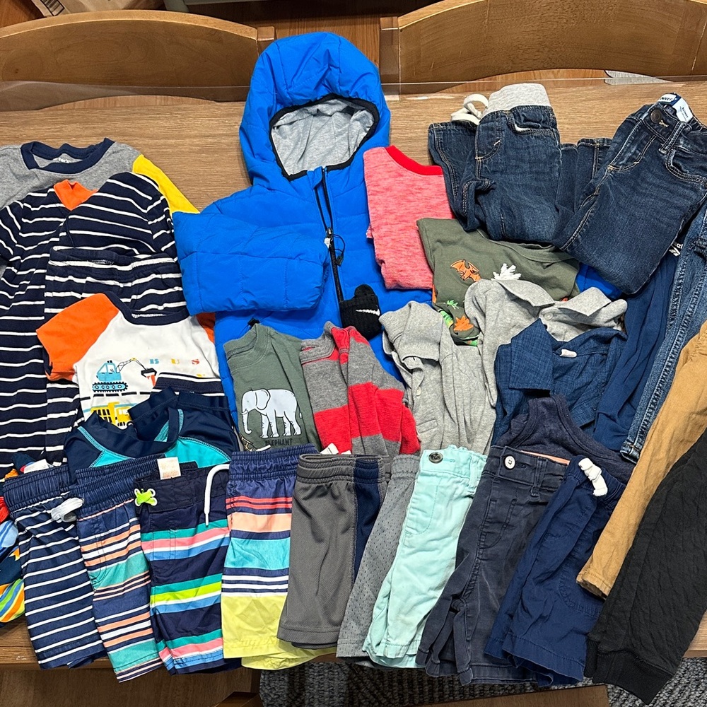 Boys 2T Bundle - Pajamas, Swim, Jeans, Chinos, Shirts, and Jacket - A+ condition